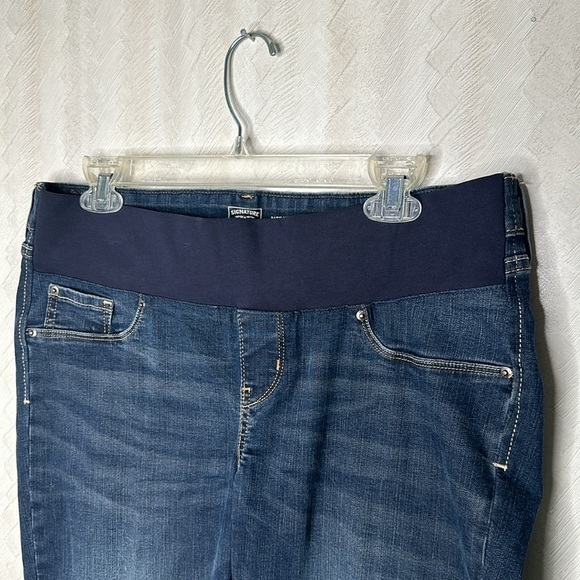 💙 🆕 LEVI Gold Label Women's Maternity Baby Bump Skinny Jeans large - Picture 3 of 9
